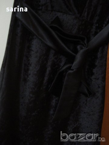 малка черна рокля от кадифе, снимка 5 - Рокли - 15015067