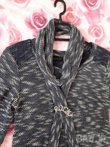 Дамска блуза меланж с шал, снимка 1 - Блузи с дълъг ръкав и пуловери - 23119255