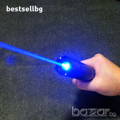 Мощен акумулаторен син лазер 2000mW с 5 приставки пука балон пали клечка кибрит изгаря силен зелен, снимка 11 - Други спортове - 11966845
