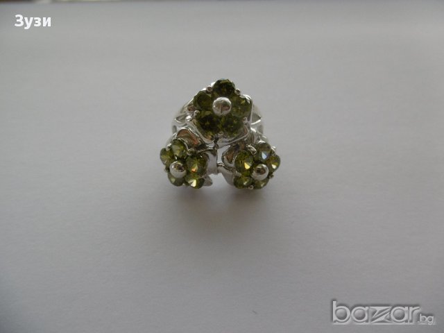 Сребърен дамски пръстен с перидот - сребро проба 925, снимка 3 - Пръстени - 15731846
