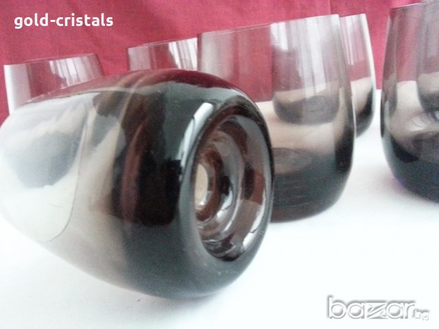 Ретро стъклени чаши  с дебело дъно , снимка 2 - Антикварни и старинни предмети - 20097404