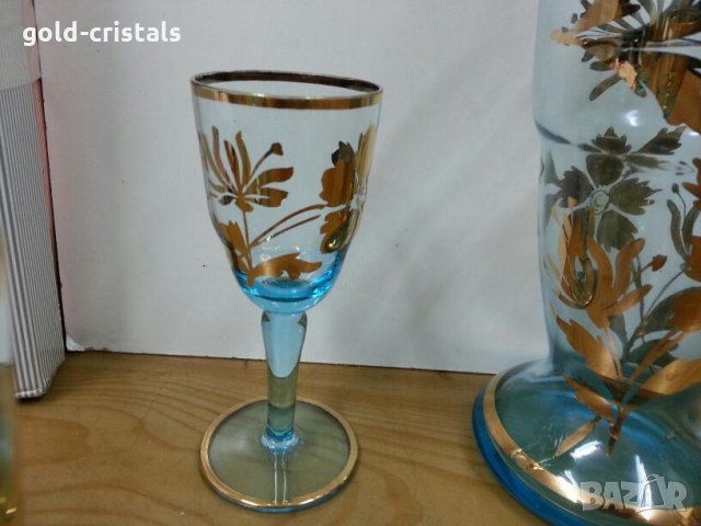 ретро чаши с гарафа за ракия с позлата Чехословакия , снимка 9 - Антикварни и старинни предмети - 22343353