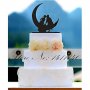 Целувка на луната двойка пластмасов черен топер украса сватба декор парти, снимка 1 - Други - 22606027