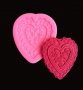 Голямо релефно сърце с рамка дантела и цветя силиконов молд форма фондан украса мъфини торта, снимка 1 - Форми - 21461895