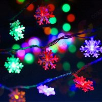 Коледни LED светлини, снежинки, снимка 1 - Други стоки за дома - 23230549