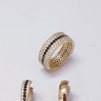 Комплект обеци и пръстен злато 14К, сертификат и маркер 585, снимка 4 - Пръстени - 25508051
