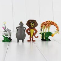 4 бр Madagascar Животни от Мадагаскар фигурки пластмасови PVC за игра и украса торта топер играчки, снимка 1 - Фигурки - 21136596