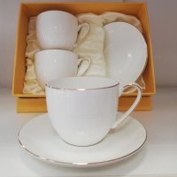 Изискан комплект за кафе и чай с големи чаши , снимка 1 - Подаръци за мъже - 25711817