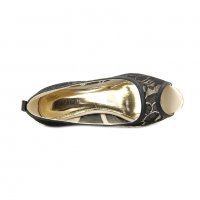Италиански стилни обувки с платформа и черна дантела, снимка 3 - Дамски елегантни обувки - 24396349