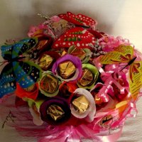 Букeти с шоколадови бонбони, снимка 1 - Декорация за дома - 19625976