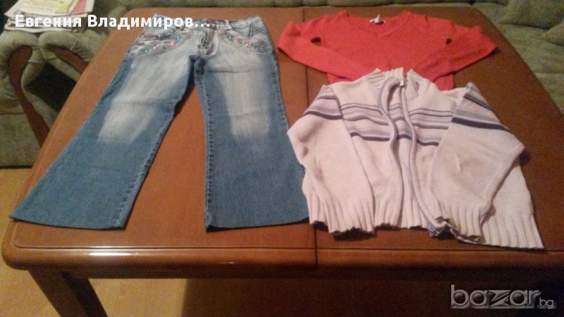 Лот дънки+жилетка Некст и пуловер Н&м, снимка 1