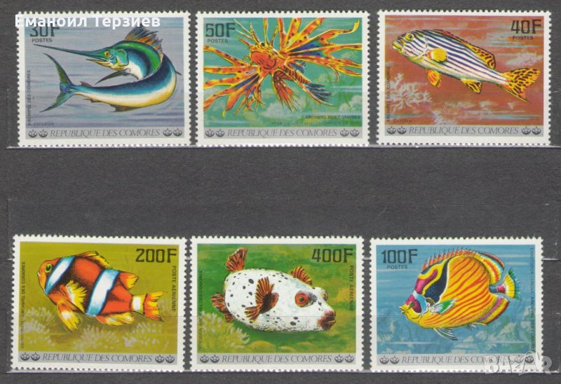 Комори. 1977 год. Фауна. Риби. Индийски океан., снимка 1