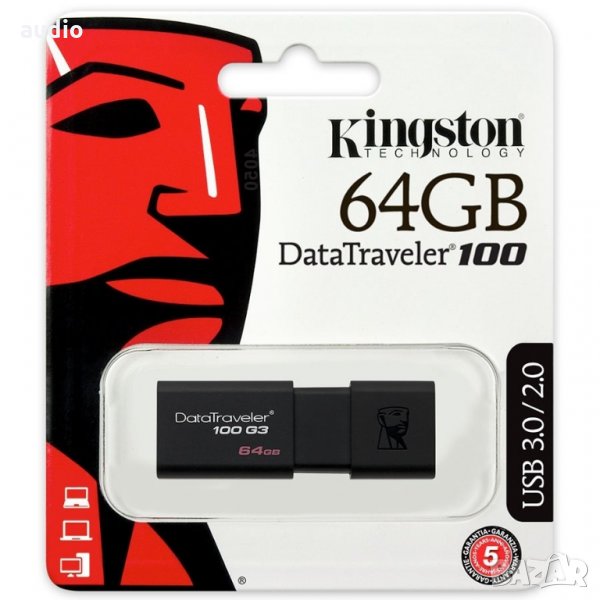 Продавам USB флаш Kingston DataTraveler 100 G3 64GB, снимка 1