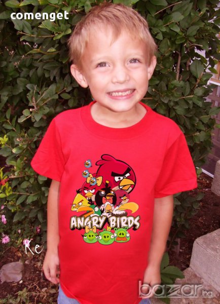 Детска тениска на ANGRY BIRDS с авторски дизайн! Бъди различен, поръчай модел по твой дизайн!, снимка 1
