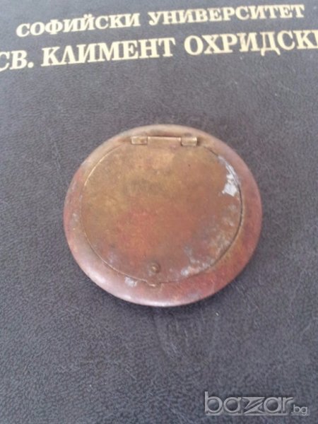 Стара бронзова мастилница или пудриера красива патина добре запазена, снимка 1