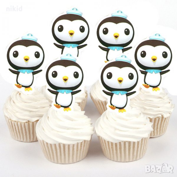 Пингвин 25 бр картон топери за кексчета мъфини торта рожден ден украса, снимка 1