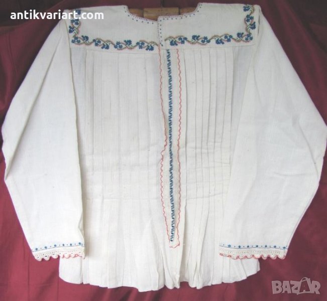 19 век Фолк Арт Дамска Блуза ръчно бродирана, снимка 1