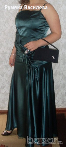 Продавам тюркоазена бална рокля с чанта, снимка 1