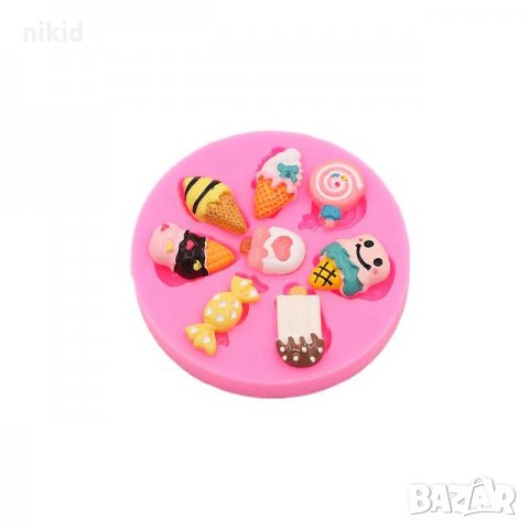 8 лакомства сладолед бонбон близалка силиконов молд форма декорация фондан торта сладки и др