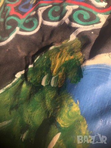 Много голям, стар,рисуван ковьор , снимка 5 - Антикварни и старинни предмети - 25908329