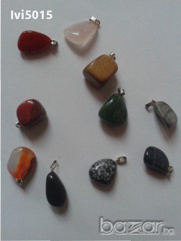 Колекция от 10 различни камъчета за висулки (може и поотделно). РАЗПРОДАЖБА, снимка 1 - Колиета, медальони, синджири - 14815423