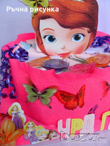 Торта от картон принцеса София, снимка 4 - Декорация за дома - 21057079