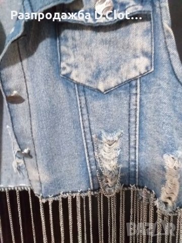 Ефектно дънково елече , снимка 6 - Елеци - 25843872