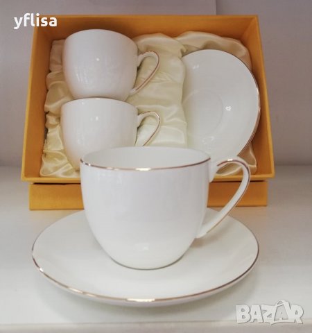 Изискан комплект за кафе и чай с големи чаши 
