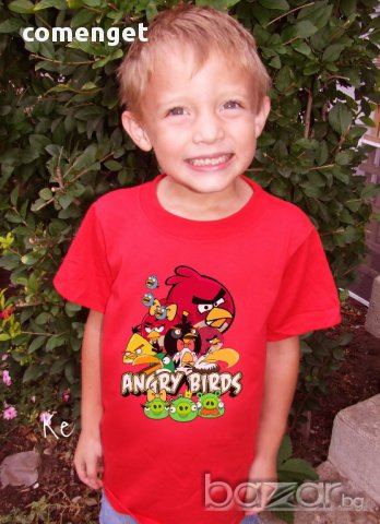 Детска тениска на ANGRY BIRDS с авторски дизайн! Бъди различен, поръчай модел по твой дизайн!, снимка 1 - Детски тениски и потници - 11453238