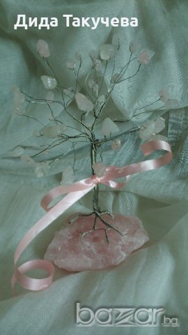 Кристални дръвчета изцяло от естествени камъни.Дървото на живота и любовта., снимка 11 - Декорация за дома - 19828944