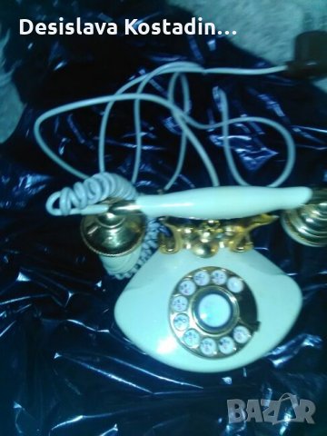 Ретро ПОЗЛАТЕН телефон оникс-18карата, снимка 4 - Антикварни и старинни предмети - 25137070