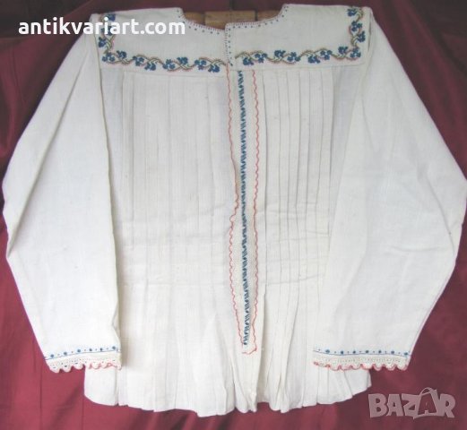 19 век Фолк Арт Дамска Блуза ръчно бродирана