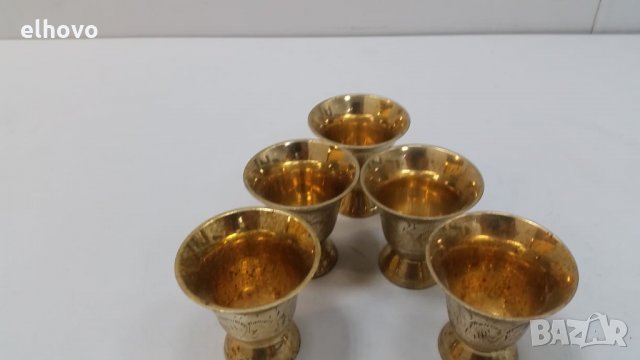 Месингови чашки 5броя, снимка 2 - Антикварни и старинни предмети - 25879339