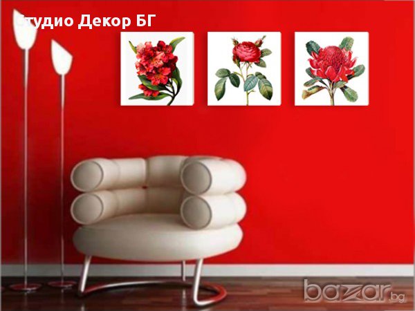 Картина Червени цветя #287, снимка 1 - Картини - 13525378