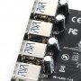 Нов 4-портов PCI-E към USB 3.0 HUB PCI Express адаптер 5 Gbps разклонител, снимка 3