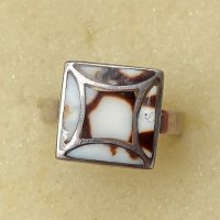 Масивен сребърен пръстен със мъхов ахат / проба 925 Житен клас , снимка 8 - Пръстени - 26157587
