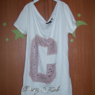 Нова дамска бяла блузка С камъни по нея на Cool Cat-размер- Л - Хл , снимка 5 - Тениски - 7820537
