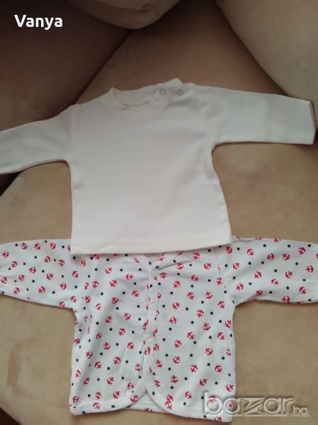 Тънки блузки с дълъг ръкав 0-3 месеца, снимка 1