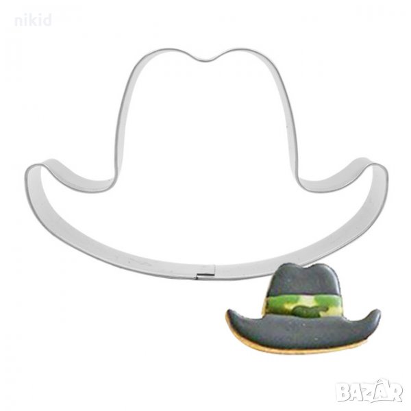 Каубойска шапка метална форма резец украса бисквитки фондан пита тесто, снимка 1