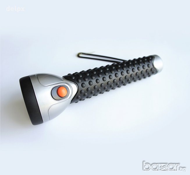 Фенер с гумена дръжка и батерии 3xR20 1,5V, снимка 1