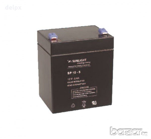 Акумулаторна оловна батерия SUNLIGHT 12V 5AH 90х70х101mm, снимка 1