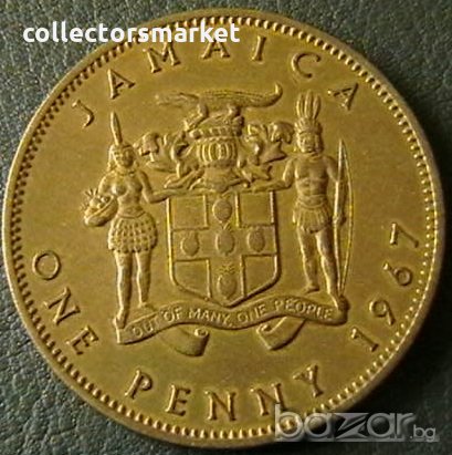 1 пени 1967, Ямайка, снимка 1