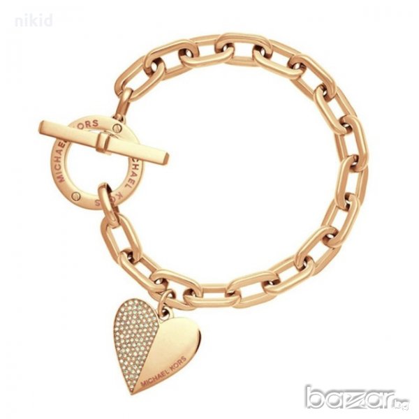 Michael Kors Майкъл Корс Дамска гривна със сърце и диамантчета камъни  в 3 разцветки  реплика, снимка 1