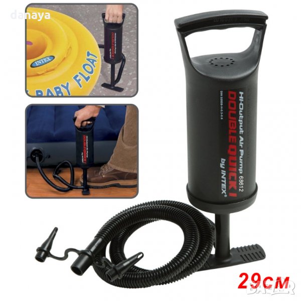 866 Ръчна помпа за надуване Intex Помпа за дюшеци надуваеми играчки 29см, снимка 1