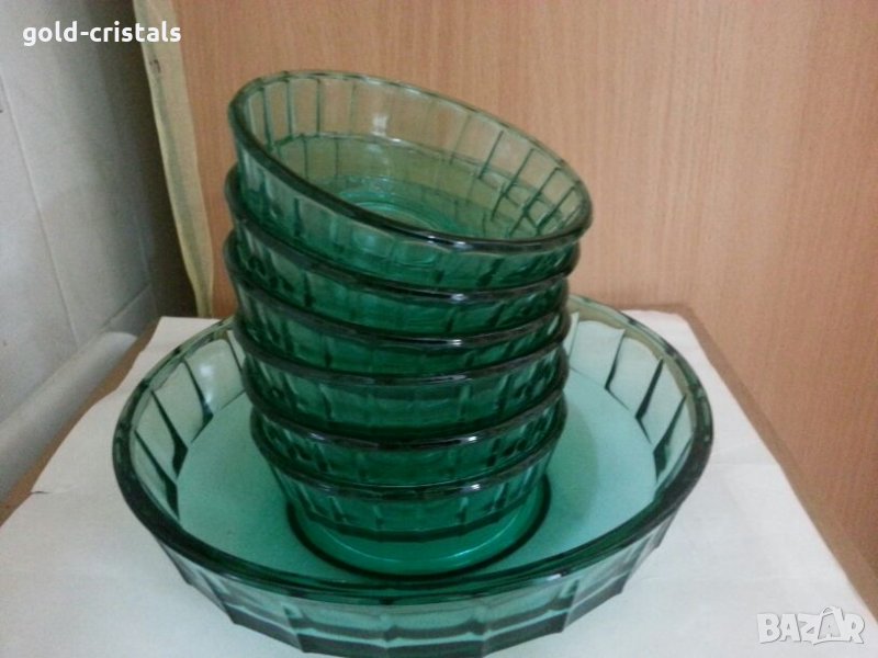 Стъклени купи цветно зелено стъклостъкло , снимка 1