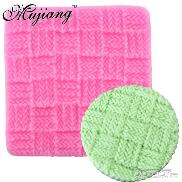 имитация плетка каре силиконова форма молд за украса торта с фондан шоколад, снимка 1