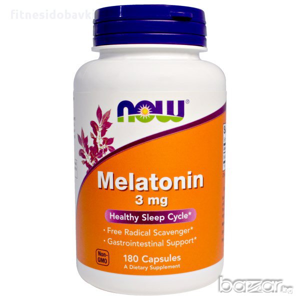 NOW Melatonin 3 мг, 180 капсули, снимка 1