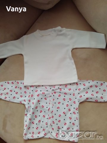 Тънки блузки с дълъг ръкав 0-3 месеца, снимка 1