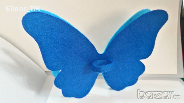 Ръчно изработена покана пеперуда от филц, снимка 6 - Други - 14911192