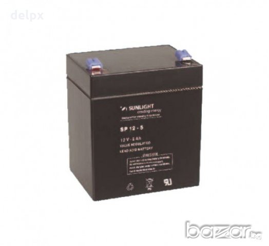 Акумулаторна оловна батерия SUNLIGHT 12V 5AH 90х70х101mm, снимка 1